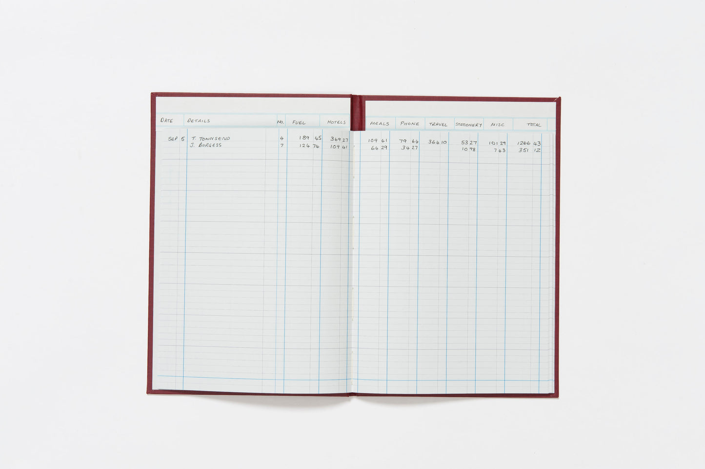 Guildhall Headliner Account Book Casebound 298x203mm 8 Cash Columns 80 Pages Red 38/8Z