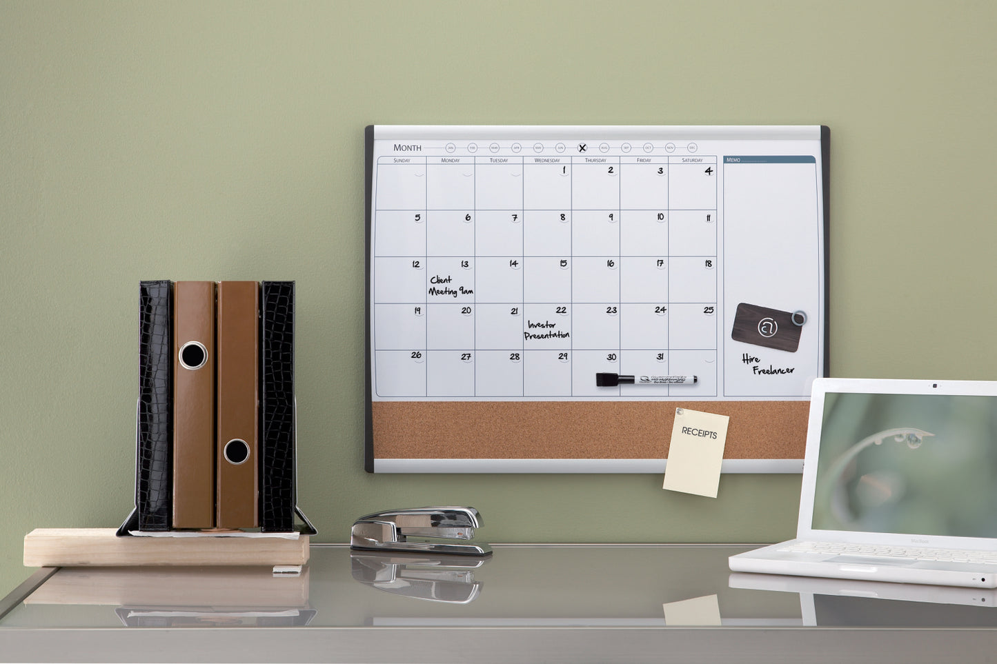 Nobo Combination Board Cork/Magnetic Whiteboard Planner Arched Frame 585x430mm 1903813