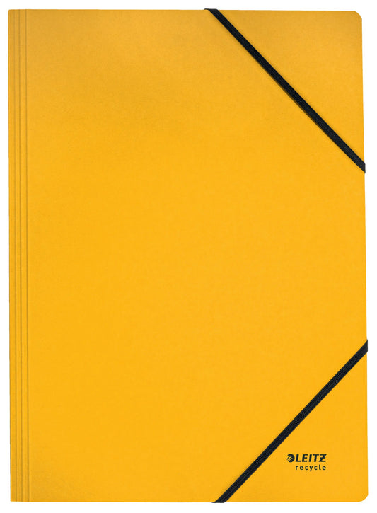 Leitz Recycle Card Folder With Elastic Band Closure A4 Yellow 39080015 - NWT FM SOLUTIONS - YOUR CATERING WHOLESALER