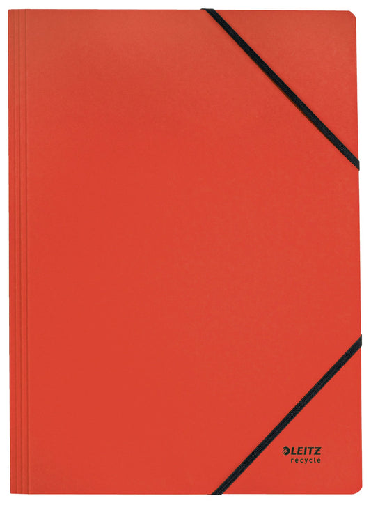 Leitz Recycle Card Folder With Elastic Band Closure A4 Red 39080025 - NWT FM SOLUTIONS - YOUR CATERING WHOLESALER