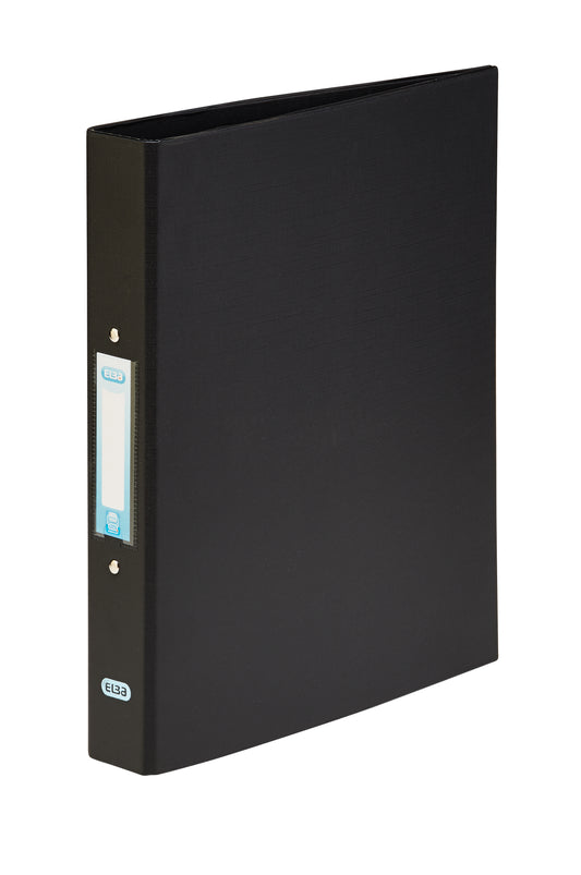 Elba Plastic Ring Binder A4 25mm Capacity 35mm Spine 2 O-Ring Black (Pack 10) 400001512 - NWT FM SOLUTIONS - YOUR CATERING WHOLESALER