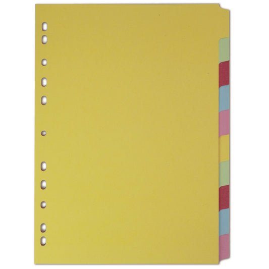 Elba Divider 10 Part A4 160gsm Card Assorted Colours 400007246 - NWT FM SOLUTIONS - YOUR CATERING WHOLESALER