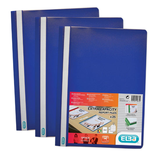 Elba Report File Polypropylene A4 Black (Pack 50) 400055030 - NWT FM SOLUTIONS - YOUR CATERING WHOLESALER