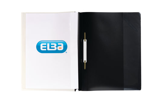 Elba Report Files With Front Cover Pocket A4 Black (Pack 25) 400055036 - NWT FM SOLUTIONS - YOUR CATERING WHOLESALER