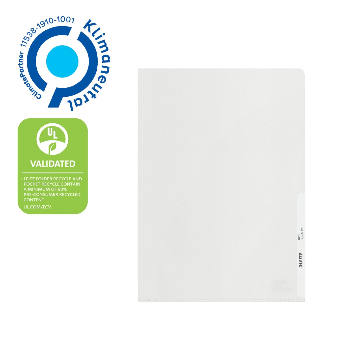 Leitz Recycle Folder A4 140 Micron (Pack 25) 40013003
