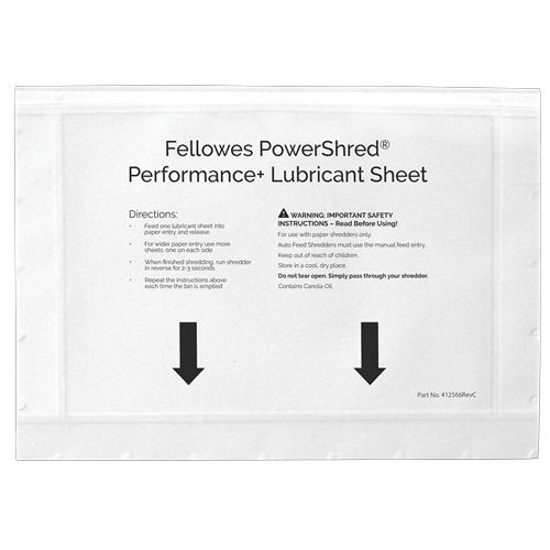 Fellowes Powershred Oil Sheets (Pack 10) - 4025601 - NWT FM SOLUTIONS - YOUR CATERING WHOLESALER