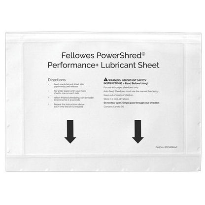 Fellowes Powershred Oil Sheets (Pack 10) - 4025601 - NWT FM SOLUTIONS - YOUR CATERING WHOLESALER