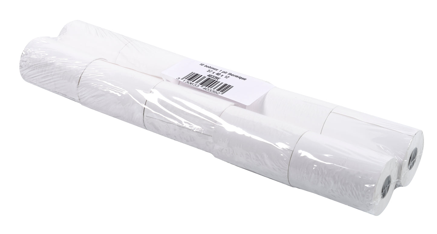 Exacompta Thermal Credit Card Roll BPA Free 1 Ply 55gsm 57x40x12mm 18m White (Pack 10) - 40339E