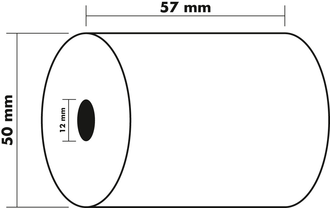 Exacompta Calculator Roll 1 Ply 60gsm 57x50x12mm 20m White (Pack 10) - 40346E - NWT FM SOLUTIONS - YOUR CATERING WHOLESALER