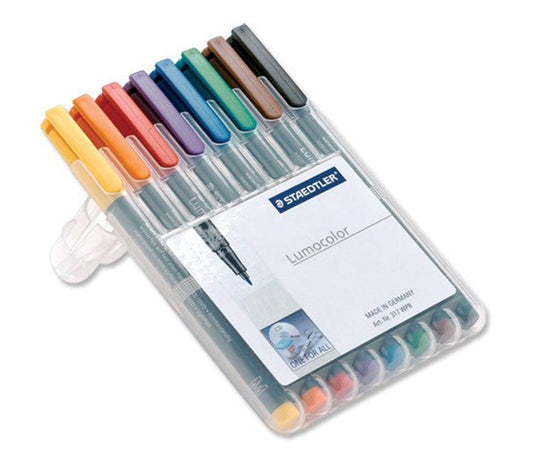 Staedtler Lumocolor Assorted Non-Permanent Pens 0.6mm Line Pack 8's - NWT FM SOLUTIONS - YOUR CATERING WHOLESALER