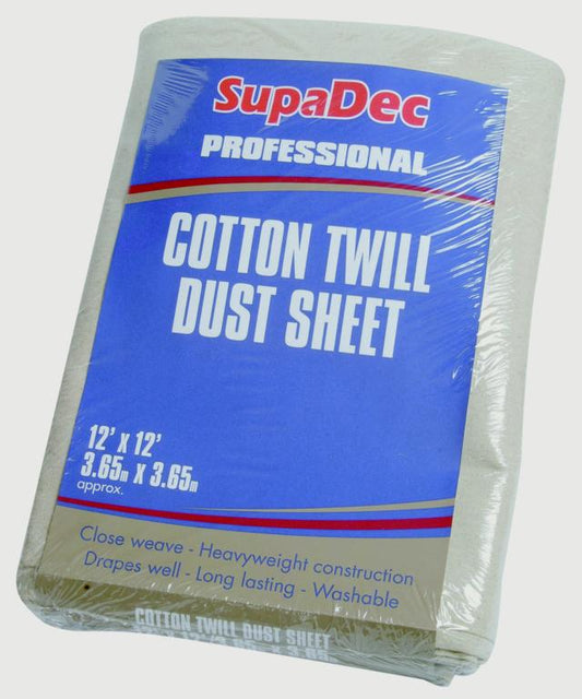 SupaDec Large Cotton Twill Dust Sheet (3.6m x 3.6m) - NWT FM SOLUTIONS - YOUR CATERING WHOLESALER