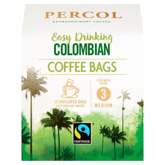 Percol Colombian Coffee Bags 8g Pack 10s