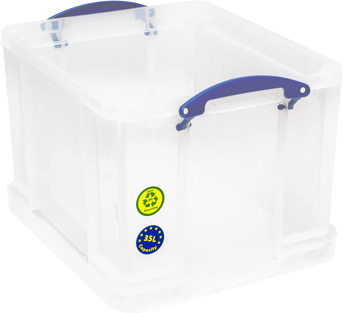 Really Useful Clear Plastic Storage Box 35 Litre