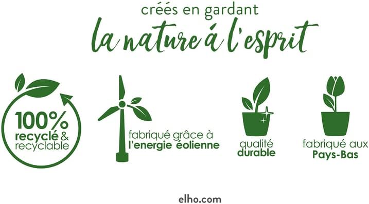 Elho Greenville Round Pot & Base LIVING BLACK 40cm