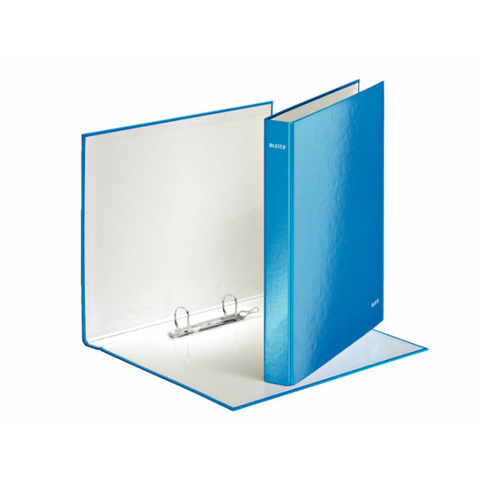 Leitz WOW Ring Binder Laminated Paper on Board 2 D-Ring A4 25mm Rings Blue (Pack 10) 42410036 - NWT FM SOLUTIONS - YOUR CATERING WHOLESALER