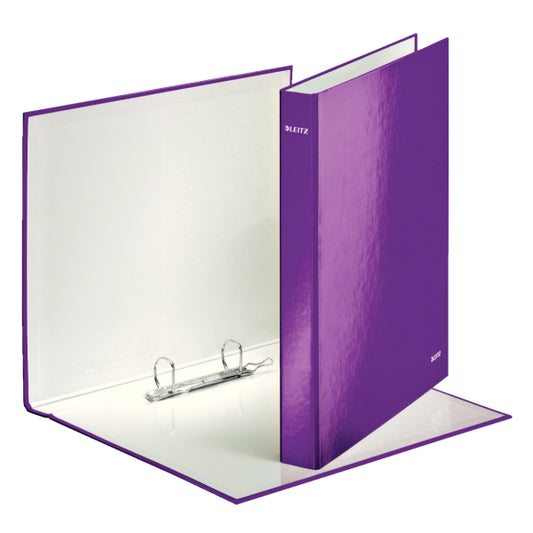 Leitz WOW Ring Binder Laminated Paper on Board 2 D-Ring A4 25mm Rings Purple (Pack 10) 42410062 - NWT FM SOLUTIONS - YOUR CATERING WHOLESALER