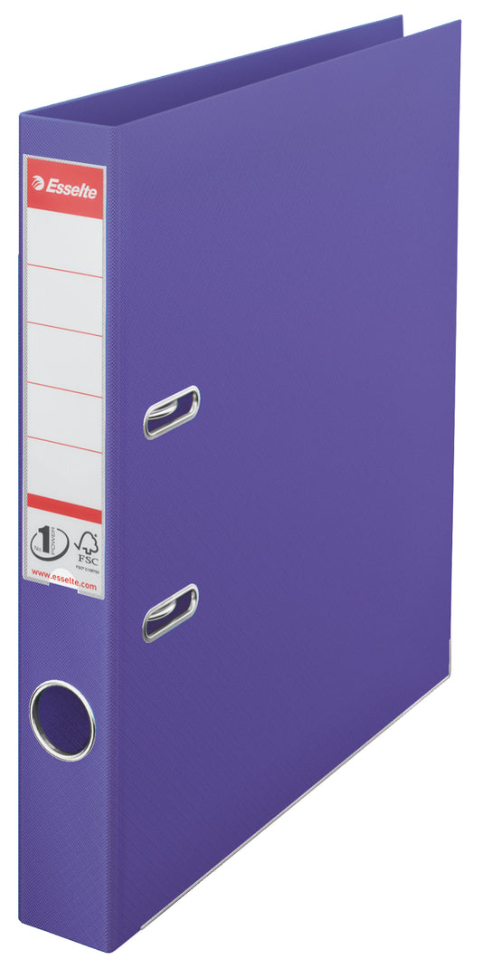 Esselte No.1 Lever Arch File Polypropylene A4 50mm Spine Width Violet (Pack 10) 811540 - NWT FM SOLUTIONS - YOUR CATERING WHOLESALER