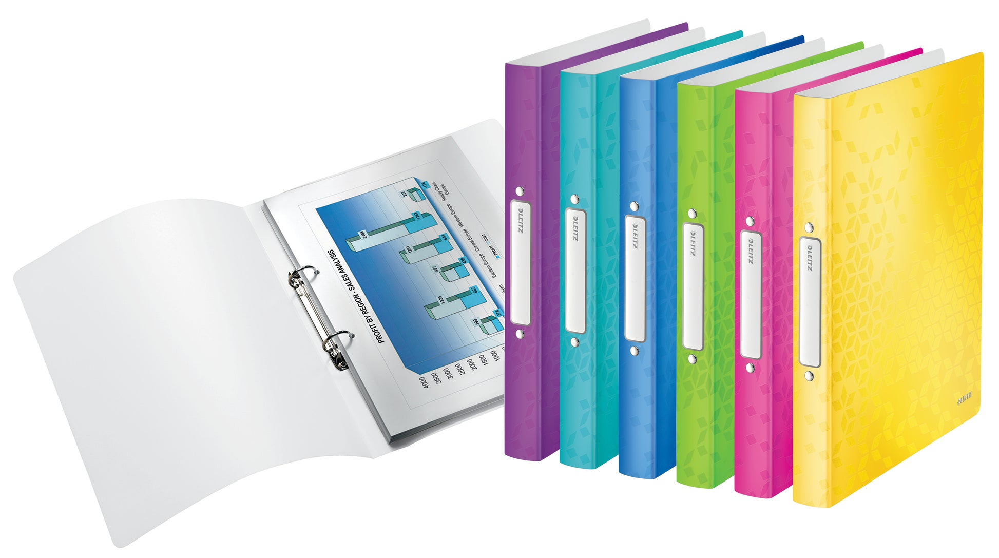 Leitz WOW Ring Binder Polypropylene 2 O-Ring A4 25mm Rings Assorted (Pack 12) 42570099 - NWT FM SOLUTIONS - YOUR CATERING WHOLESALER