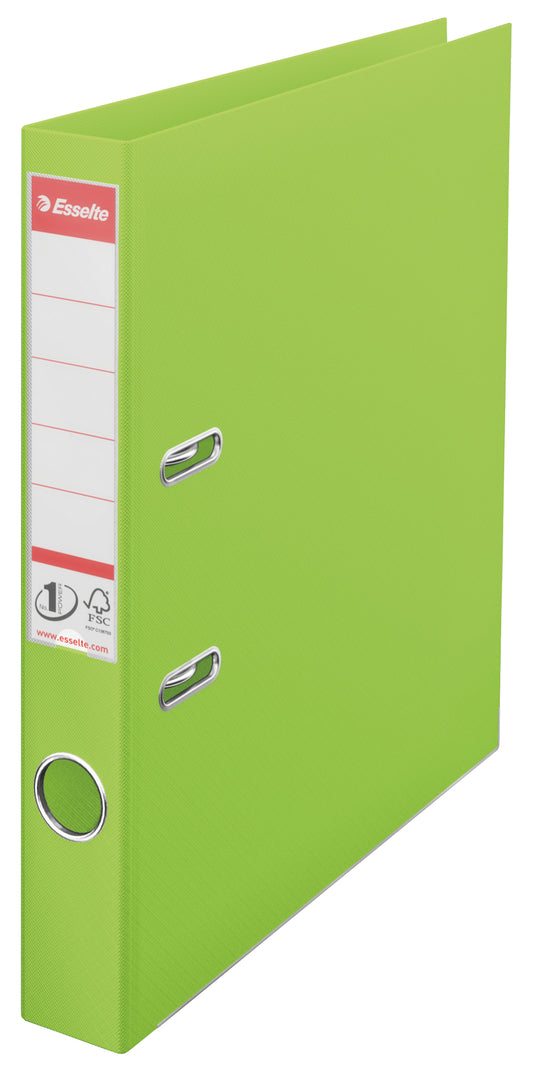 Esselte No.1 VIVIDA Lever Arch File Polypropylene A4 50mm Spine Width Green (Pack 10) 624073 - NWT FM SOLUTIONS - YOUR CATERING WHOLESALER