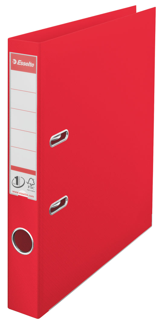Esselte No.1 VIVIDA Lever Arch File Polypropylene A4 50mm Spine Width Red (Pack 10) 624072 - NWT FM SOLUTIONS - YOUR CATERING WHOLESALER