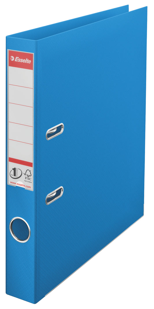Esselte No.1 VIVIDA Lever Arch File Polypropylene A4 50mm Spine Width Blue (Pack 10) 624071 - NWT FM SOLUTIONS - YOUR CATERING WHOLESALER