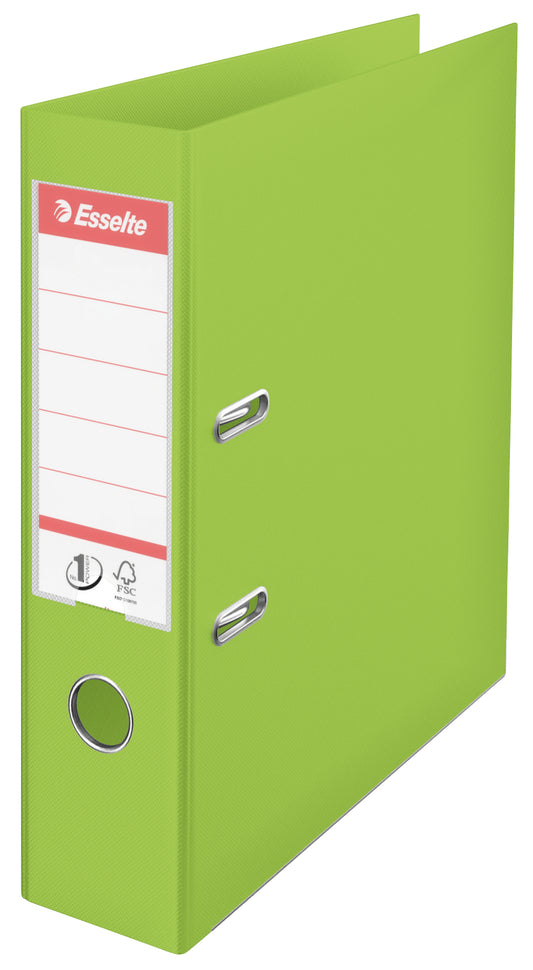 Esselte No.1 VIVIDA Lever Arch File Polypropylene A4 75mm Spine Width Green (Pack 10) 624069 - NWT FM SOLUTIONS - YOUR CATERING WHOLESALER
