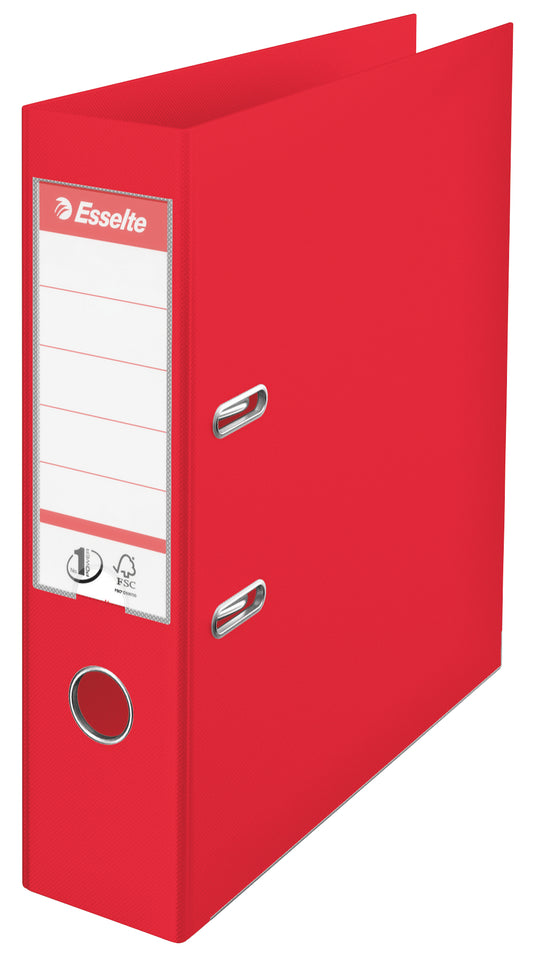 Esselte No.1 VIVIDA Lever Arch File Polypropylene A4 75mm Spine Width Red (Pack 10) 624068 - NWT FM SOLUTIONS - YOUR CATERING WHOLESALER