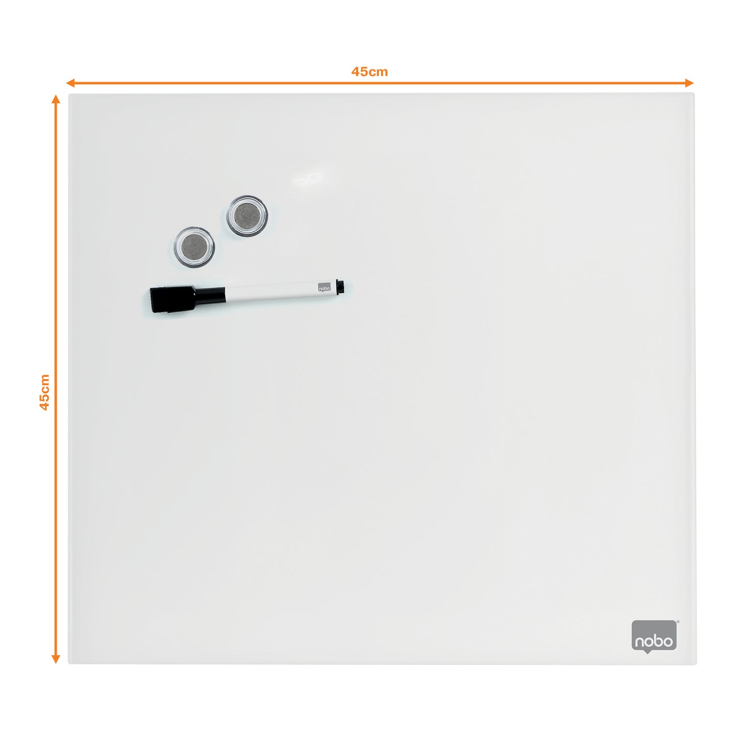 Nobo Magnetic Glass Whiteboard Tile 450x450mm White 1903957