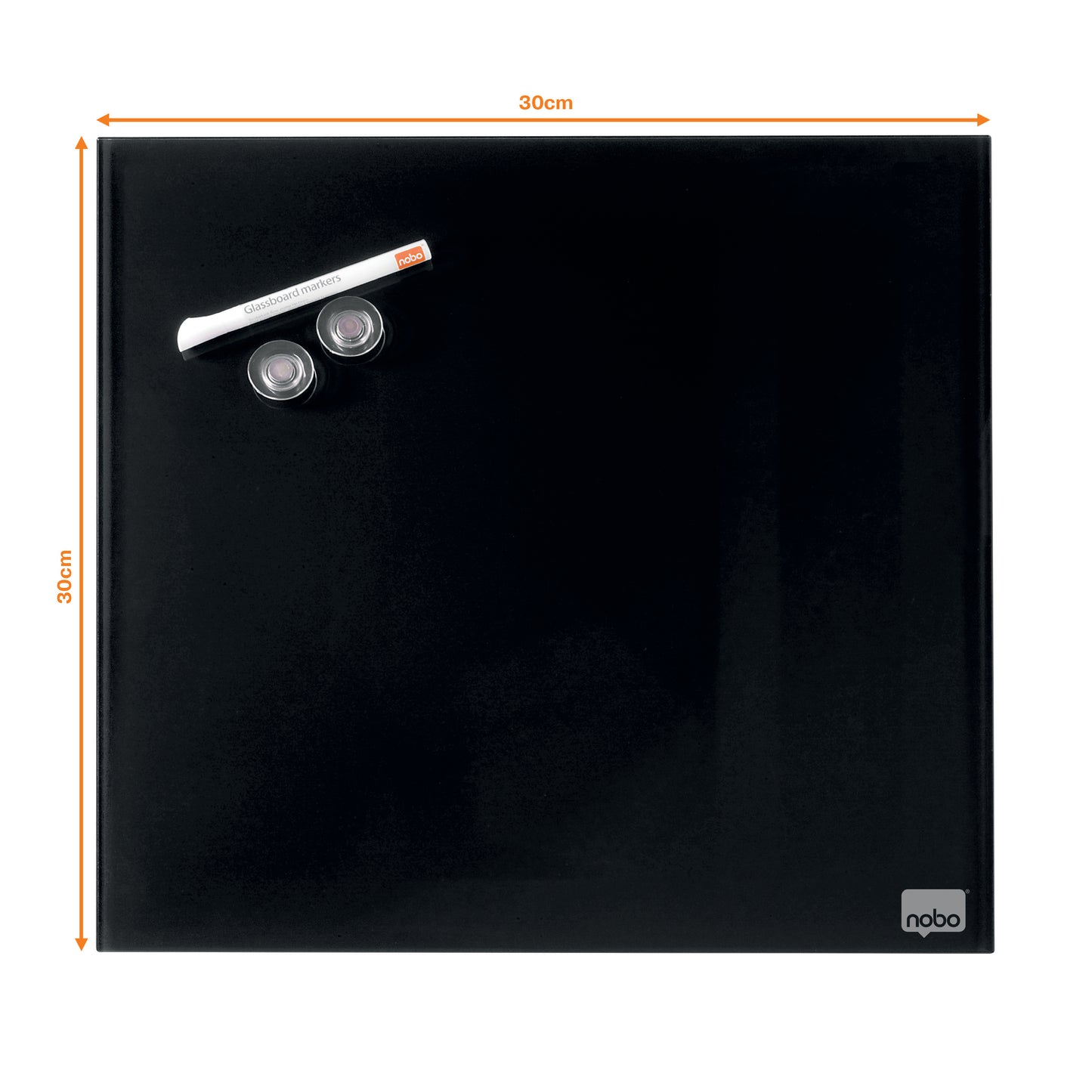 Nobo Magnetic Glass Whiteboard Tile 300x300mm Black 1903950
