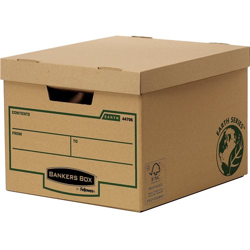 Fellowes Bankers Box Earth Series Standard Storage Box Board Brown (Pack 10) 4470601 - NWT FM SOLUTIONS - YOUR CATERING WHOLESALER