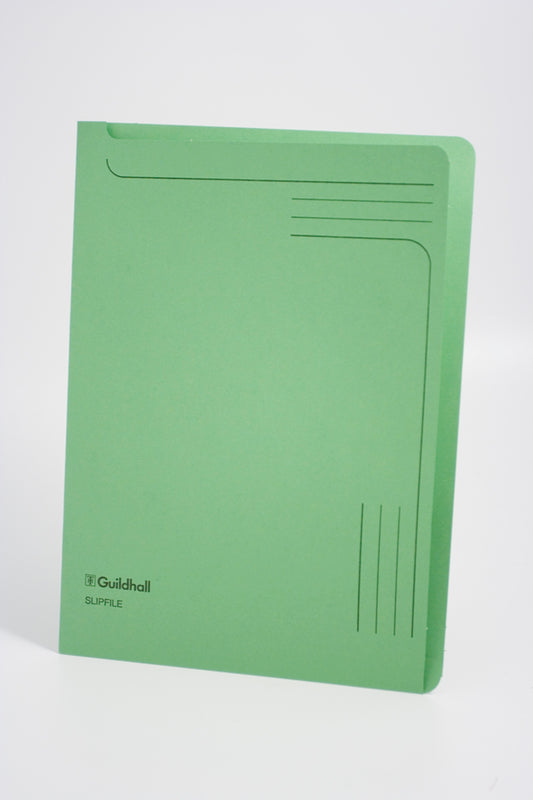 Guildhall Slipfile Manilla A4 Open 2 Sides 230gsm Green (Pack 50) - 4603Z - NWT FM SOLUTIONS - YOUR CATERING WHOLESALER