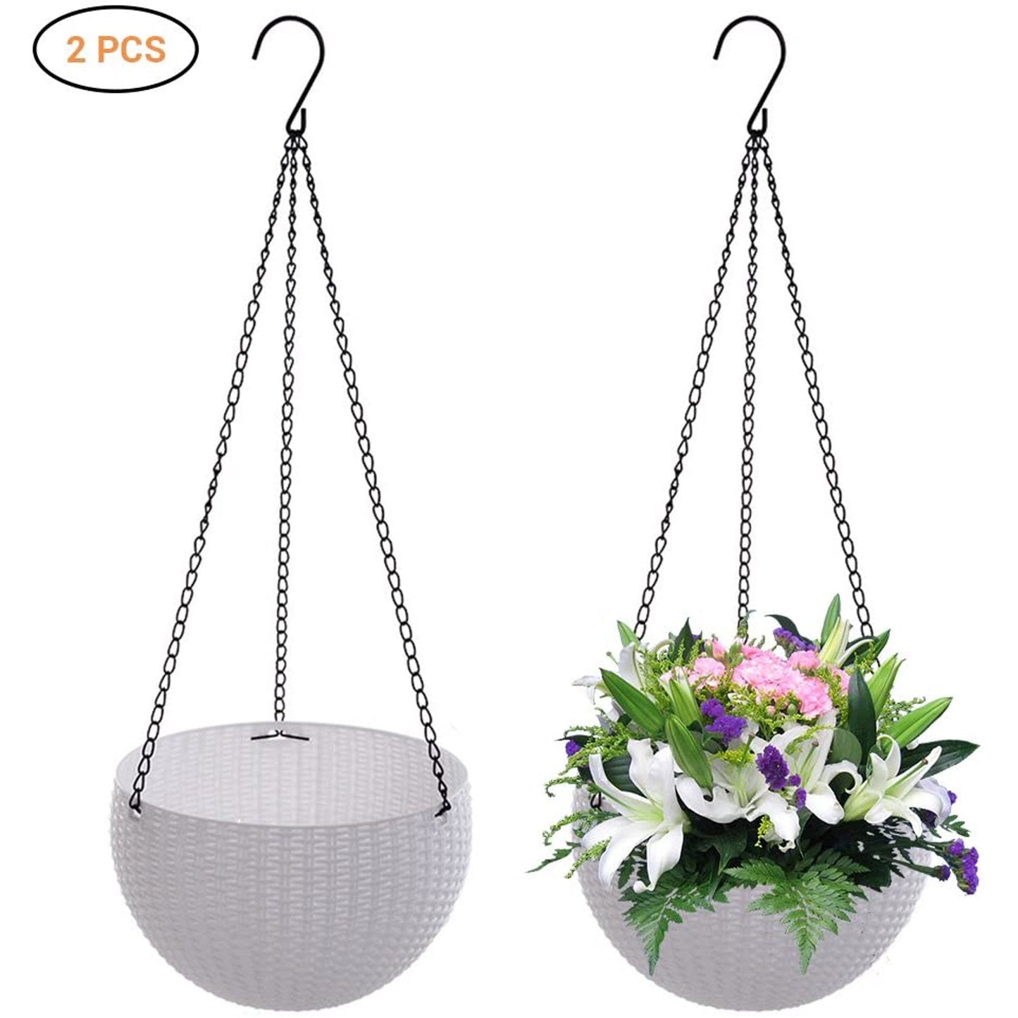 Fixtures Beige Rattan Hanging Basket 25cm x 16cm