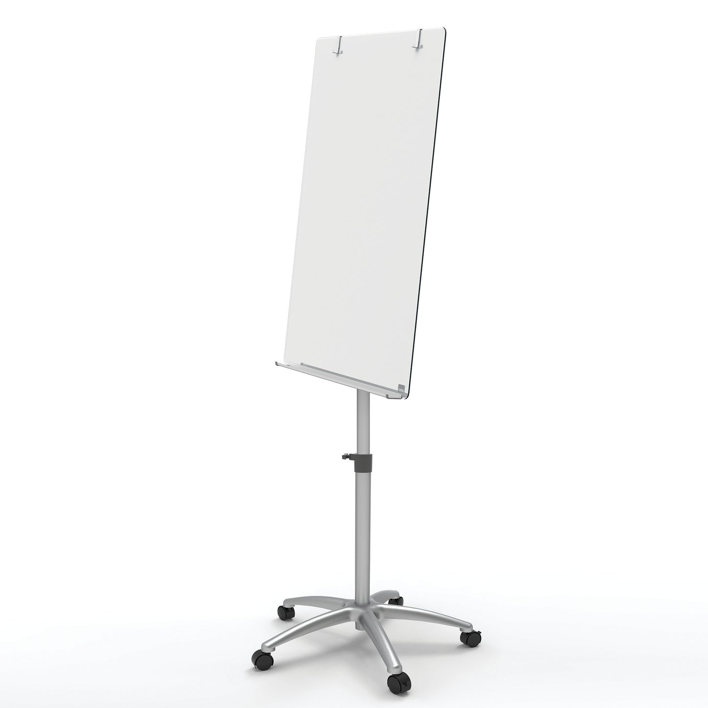 Nobo Glass Mobile Flipchart Easel Magnetic 700x1000mm Silver 1903949