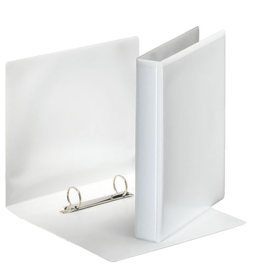 Esselte Essentials Presentation Ring Binder Polypropylene 2 D-Ring A5 25mm Rings White (Pack 12) 46571 - NWT FM SOLUTIONS - YOUR CATERING WHOLESALER