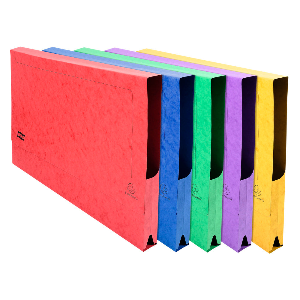 Europa Document Wallet Manilla A3 Half Flap 225gsm Assorted (Pack 25) - 4780