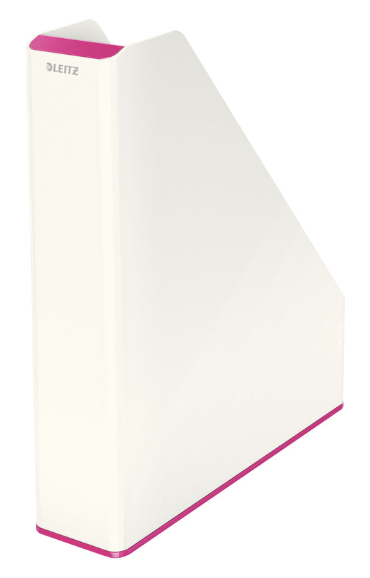 Leitz WOW Dual Colour Magazine File A4 White/Pink 53621023 - NWT FM SOLUTIONS - YOUR CATERING WHOLESALER