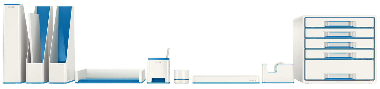 Leitz WOW Dual Colour Sound Pen Holder White/Blue 53631036