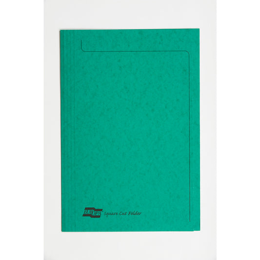 Europa Square Cut Folder Pressboard A4 265gsm Green (Pack 50) - 4823Z - NWT FM SOLUTIONS - YOUR CATERING WHOLESALER