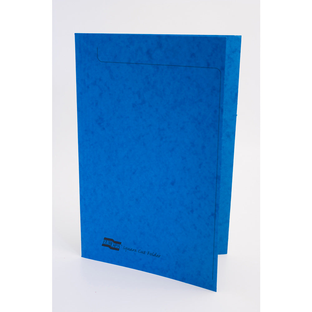 Europa Square Cut Folder Pressboard A4 265gsm Blue (Pack 50) - 4825Z - NWT FM SOLUTIONS - YOUR CATERING WHOLESALER