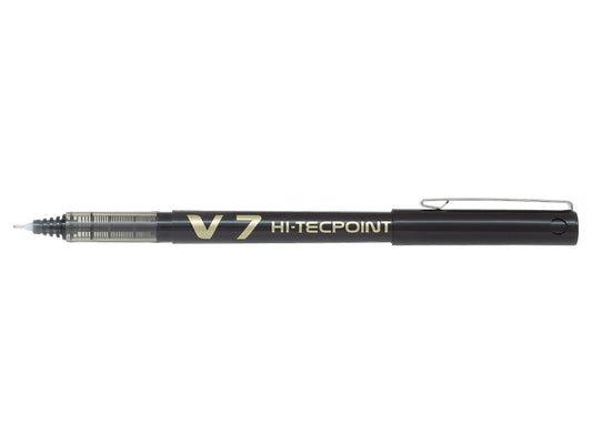Pilot V7 Hi-Tecpoint Liquid Ink Rollerball Pen 0.7mm Tip 0.5mm Line Black (Pack 12) - 101101201 - NWT FM SOLUTIONS - YOUR CATERING WHOLESALER