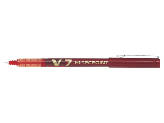 Pilot V7 Hi-Tecpoint Liquid Ink Rollerball Pen 0.7mm Tip 0.5mm Line Red (Pack 12) - 101101202 - NWT FM SOLUTIONS - YOUR CATERING WHOLESALER