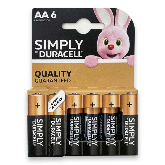 Duracell  AA Simply Battery Pack 6's - NWT FM SOLUTIONS - YOUR CATERING WHOLESALER