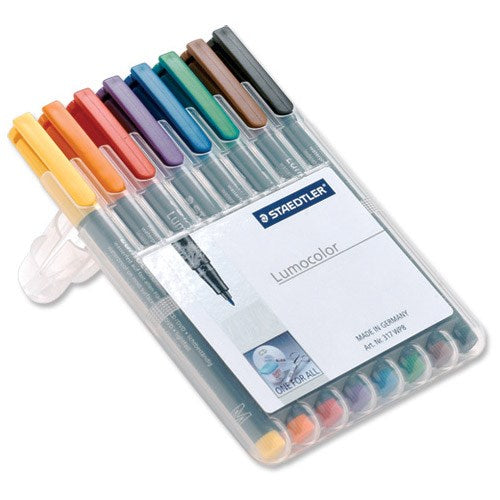 Staedtler Lumocolor Assorted Permanent Pens 0.6mm Line Pack 8's - NWT FM SOLUTIONS - YOUR CATERING WHOLESALER