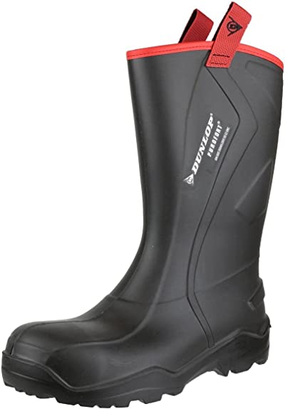 Dunlop Purofort Plus Rugged Full Safety Black Size 10 Boots - NWT FM SOLUTIONS - YOUR CATERING WHOLESALER