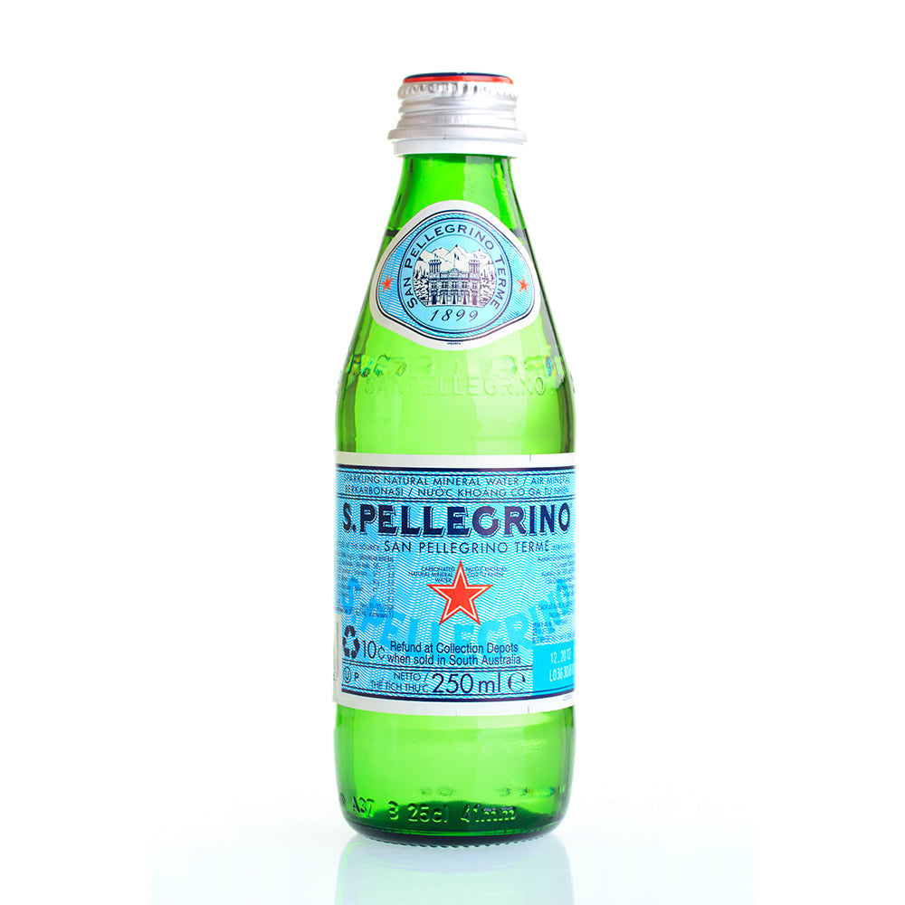 San Pellegrino Sparkling Water 24 X 250ml {Glass Bottles}