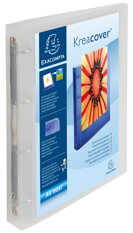 Exacompta Kreacover Ring Binder Polypropylene 4 O-Ring A4 Maxi 30mm Rings Frosted (Pack 12) - 51568E - NWT FM SOLUTIONS - YOUR CATERING WHOLESALER