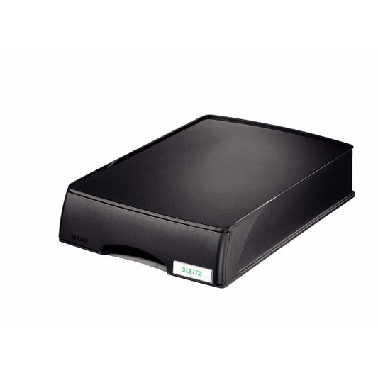 Leitz Plus Letter Tray with Drawer A4/Foolscap Portrait Black 52100095 - NWT FM SOLUTIONS - YOUR CATERING WHOLESALER