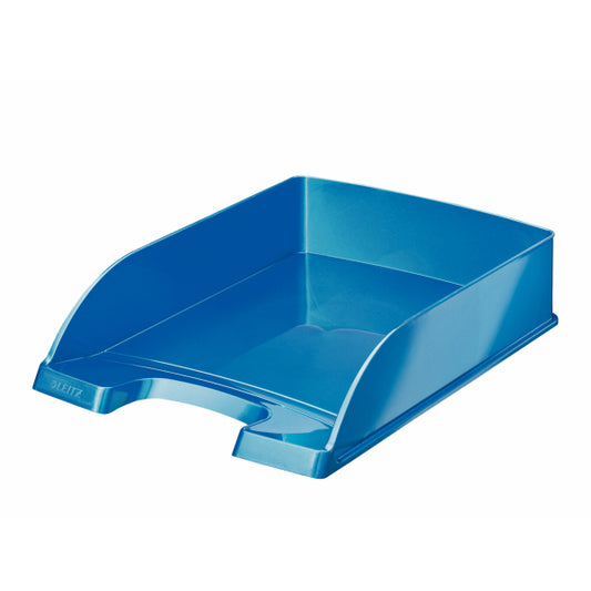 Leitz WOW Letter Tray A4 Portrait Metallic Blue 52263036 - NWT FM SOLUTIONS - YOUR CATERING WHOLESALER