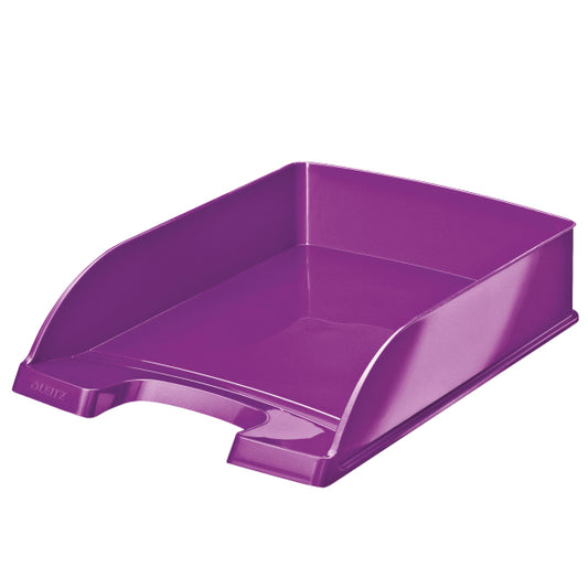 Leitz WOW Letter Tray A4 Portrait Metallic Purple 52263062 - NWT FM SOLUTIONS - YOUR CATERING WHOLESALER