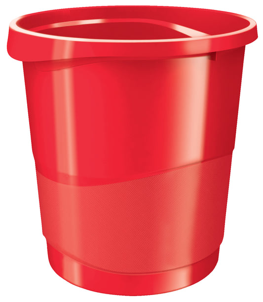 Rexel Choices Waste Bin Plastic Round 14 Litre Red 2115618 - NWT FM SOLUTIONS - YOUR CATERING WHOLESALER